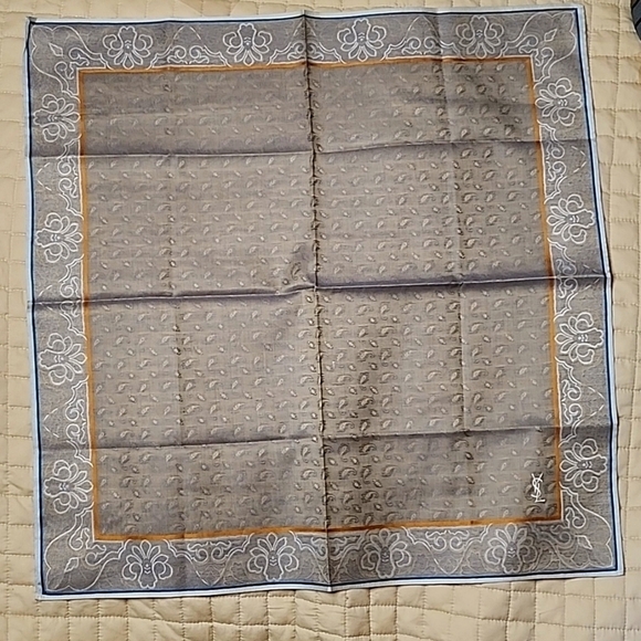 Ysl SILK/Cotton Handkerchief Brandnew - Picture 1 of 5